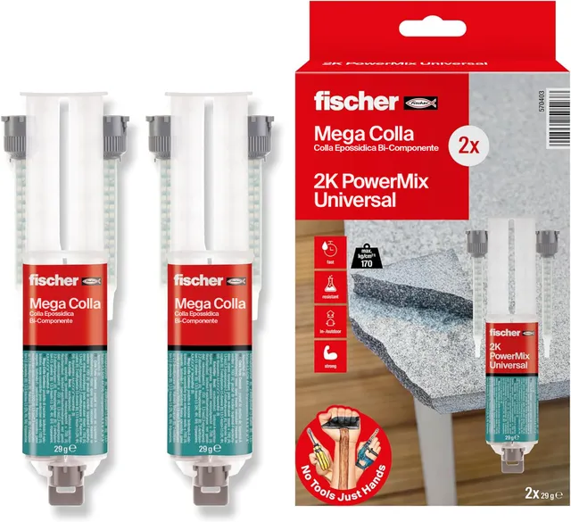 Fischer PowerMix NTJH colla epossidica 2x25 ml 2 pezzi