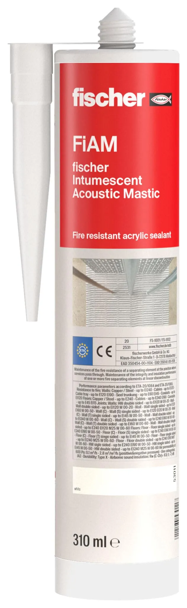 Fischer FireStop FiAM 310 sigillante acrilico bianco 310ml ignifugo