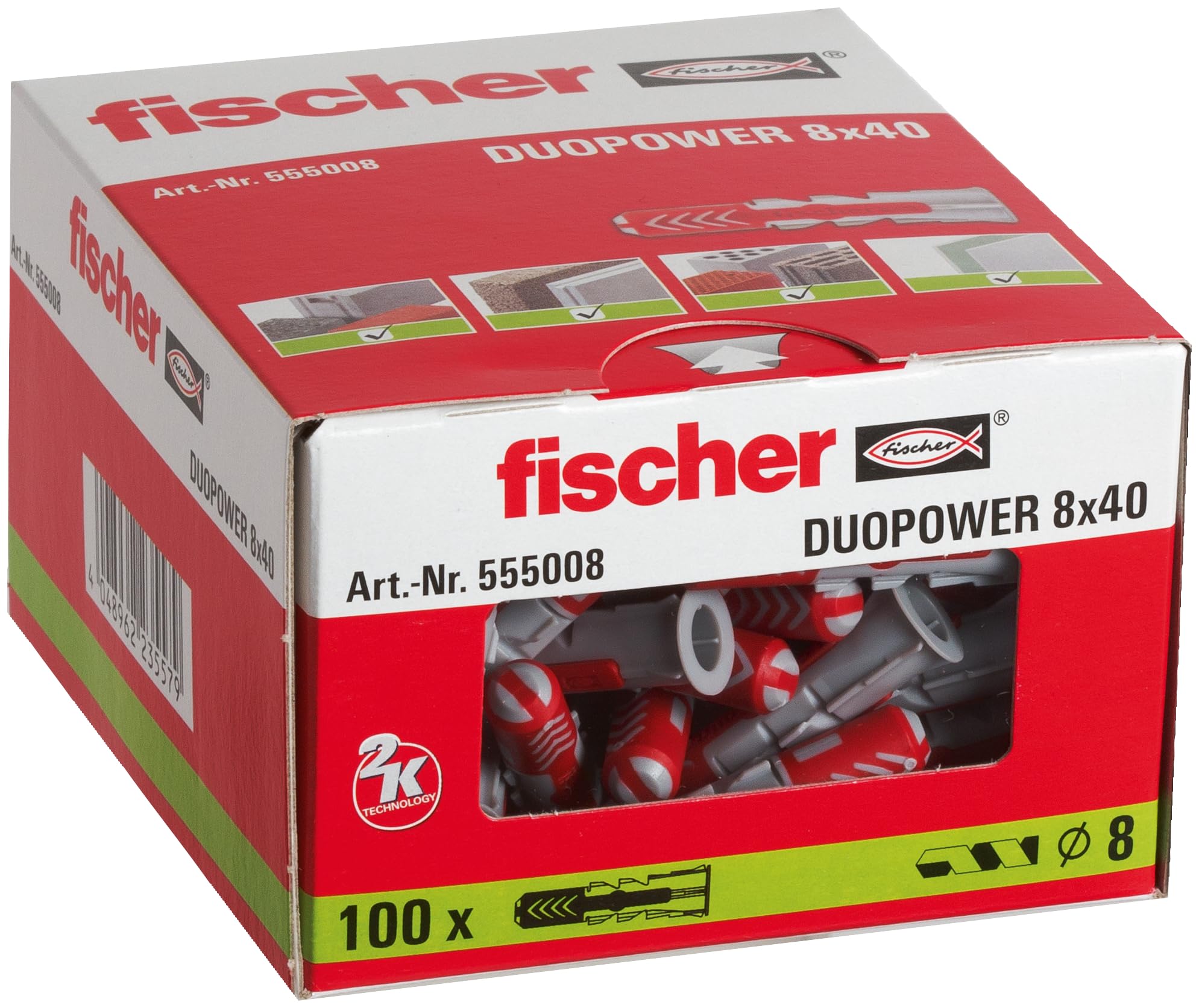 Fischer DuoPower 8x40 tasselli universali 100 pezzi