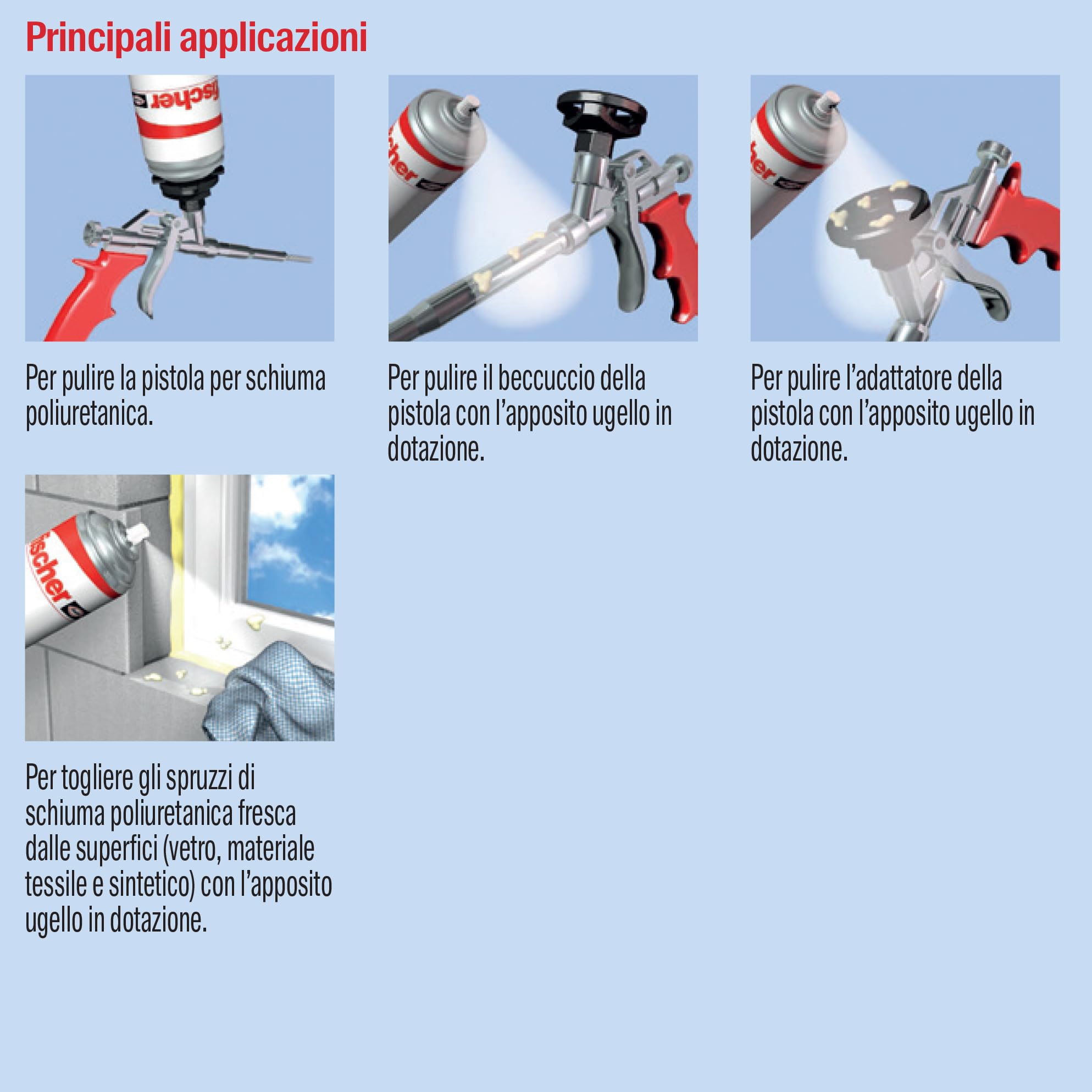 Fischer PUR 500 pulitore schiuma pistola 500 ml