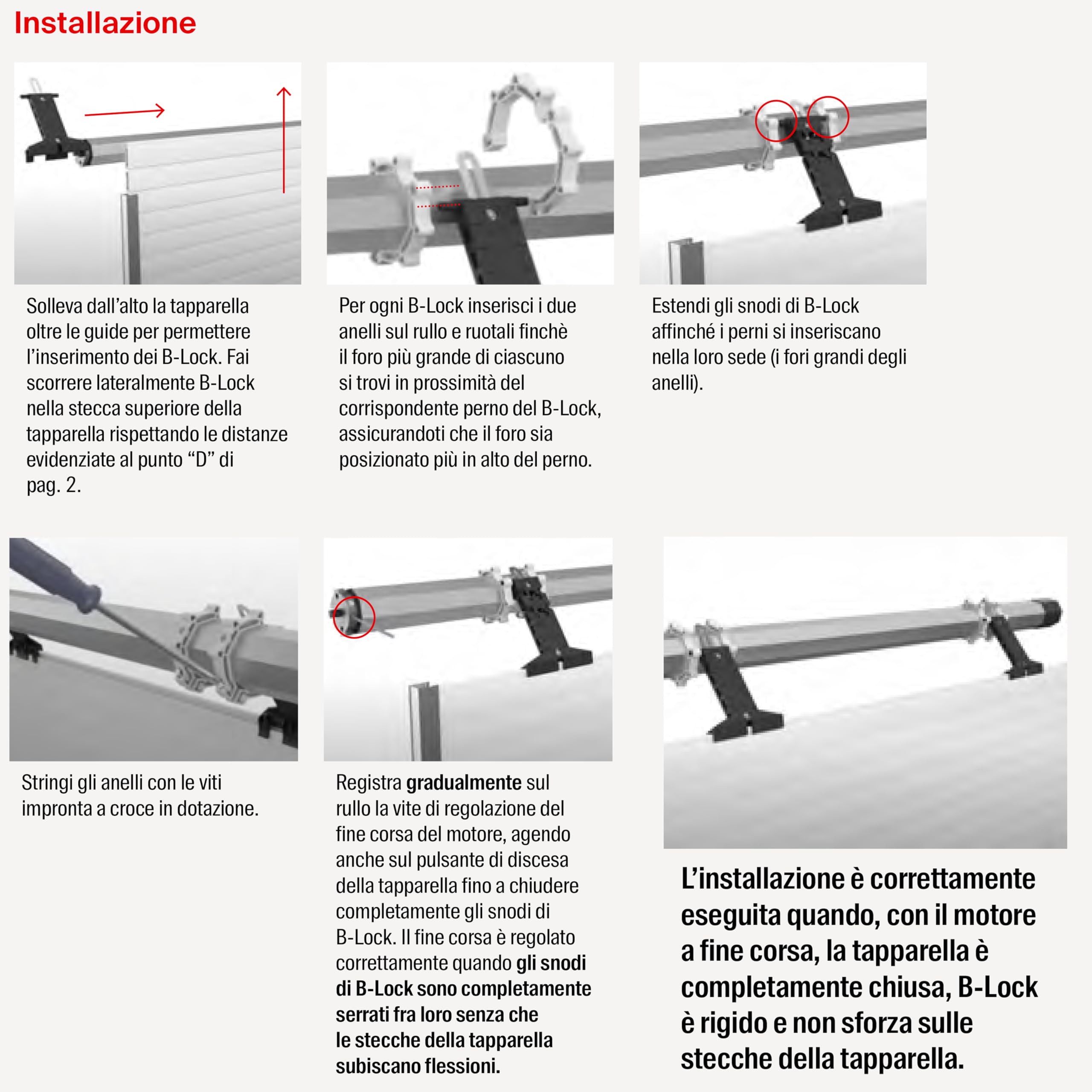 Fischer B-Lock 5 blocco tapparelle antisollevamento rullo 60 mm