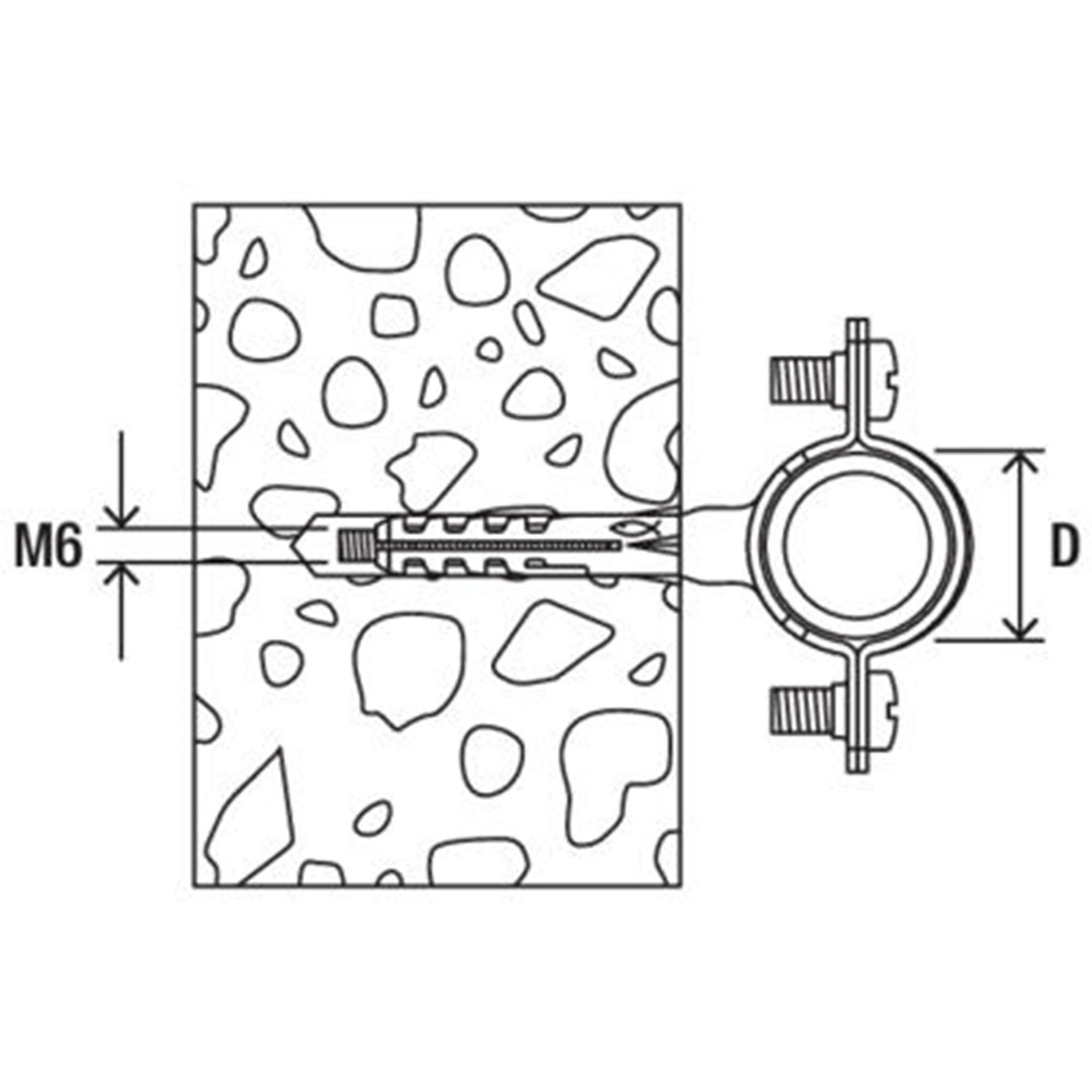 Fischer CZV Collarino Zincato Tubo 10 mm 10 Pezzi