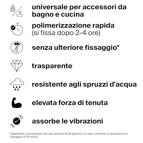 Fischer Colla Bagno kit fissaggio piastrelle 4x4g senza forare