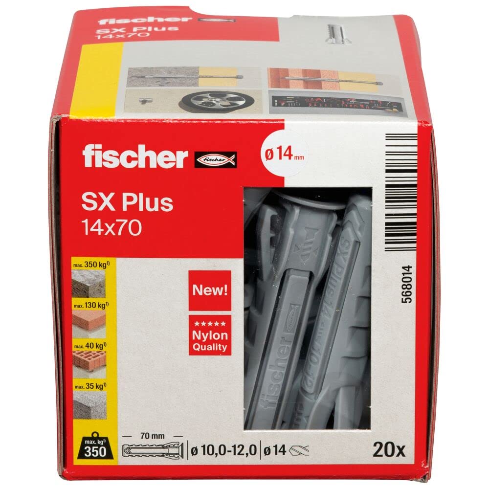 Fischer SX Plus 568014 tassello 14x70 mm 20 pezzi nylon
