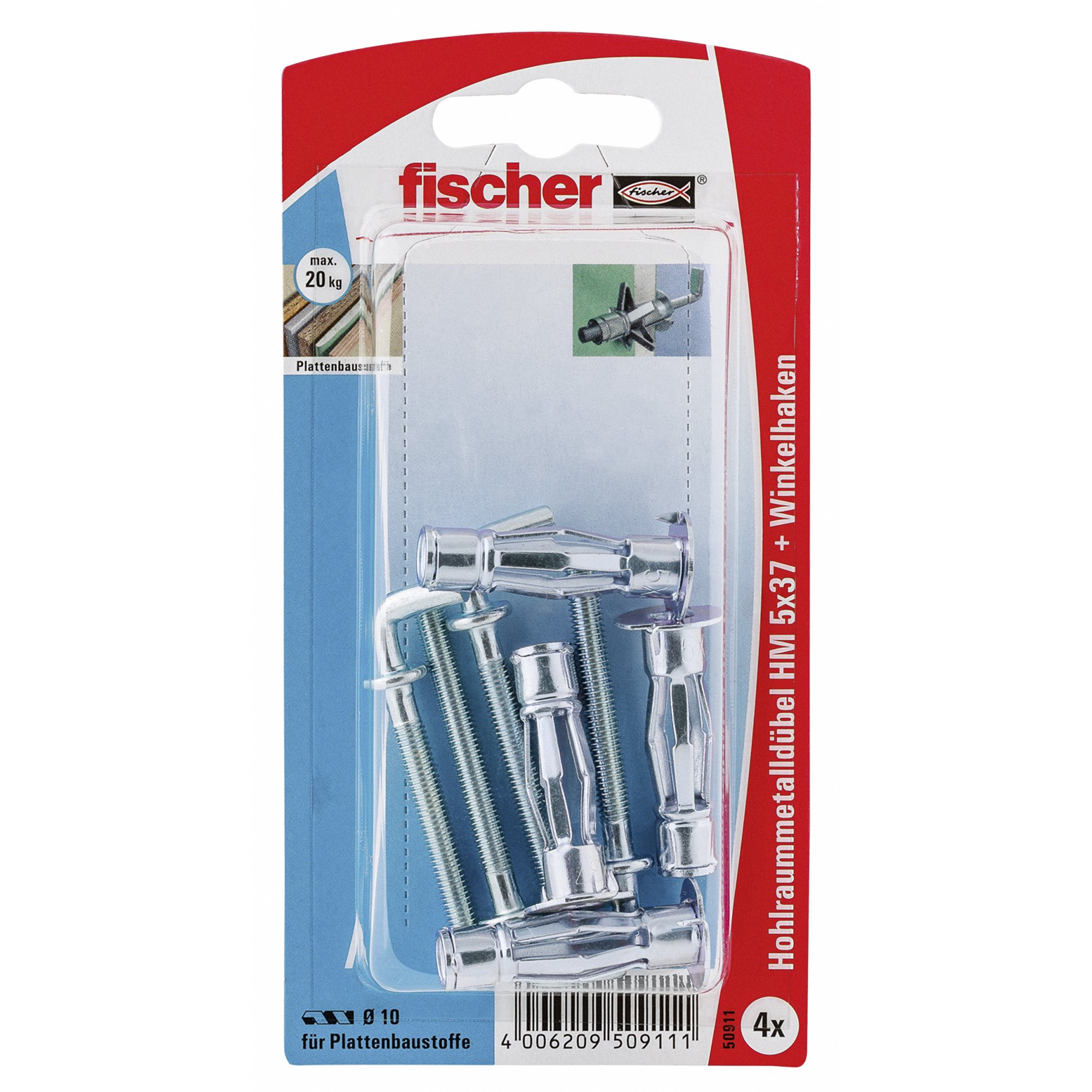 fischer HM 5x52 S fissaggio cartongesso 50 pezzi con vite