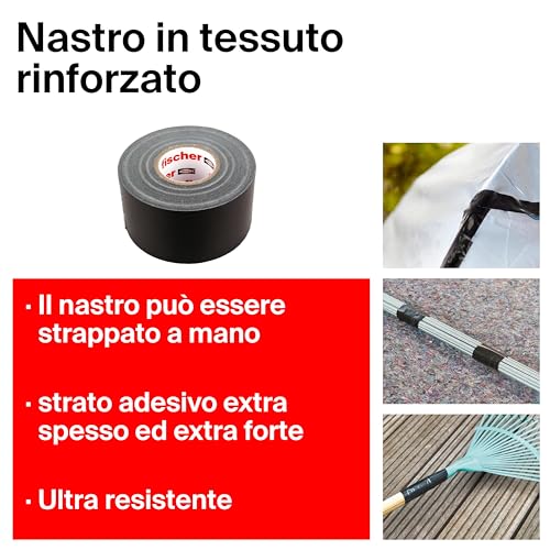 Fischer Strong nastro telato americano nero 25m x 48mm