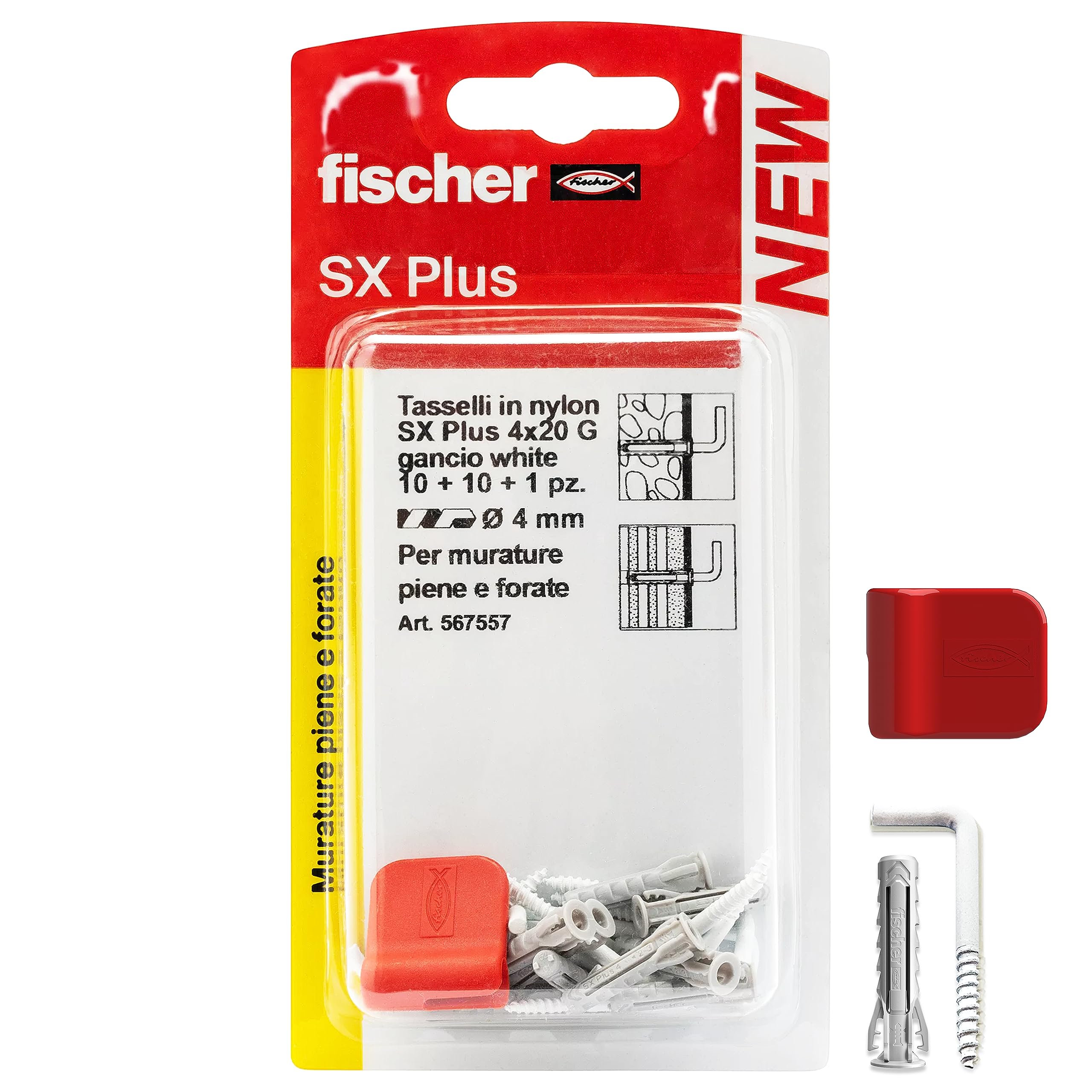 fischer 567556 Ganci Appendiquadri Silver 10 Pezzi