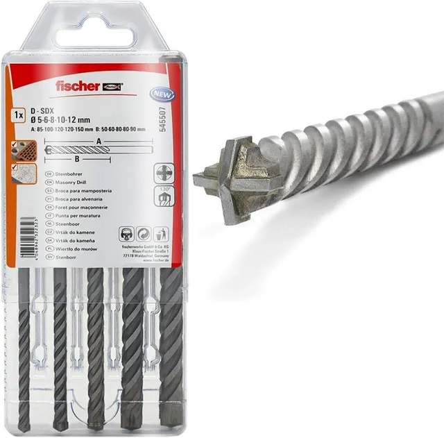 Fischer D-SDX kit 5 punte trapano muro 5-12 mm cilindrico