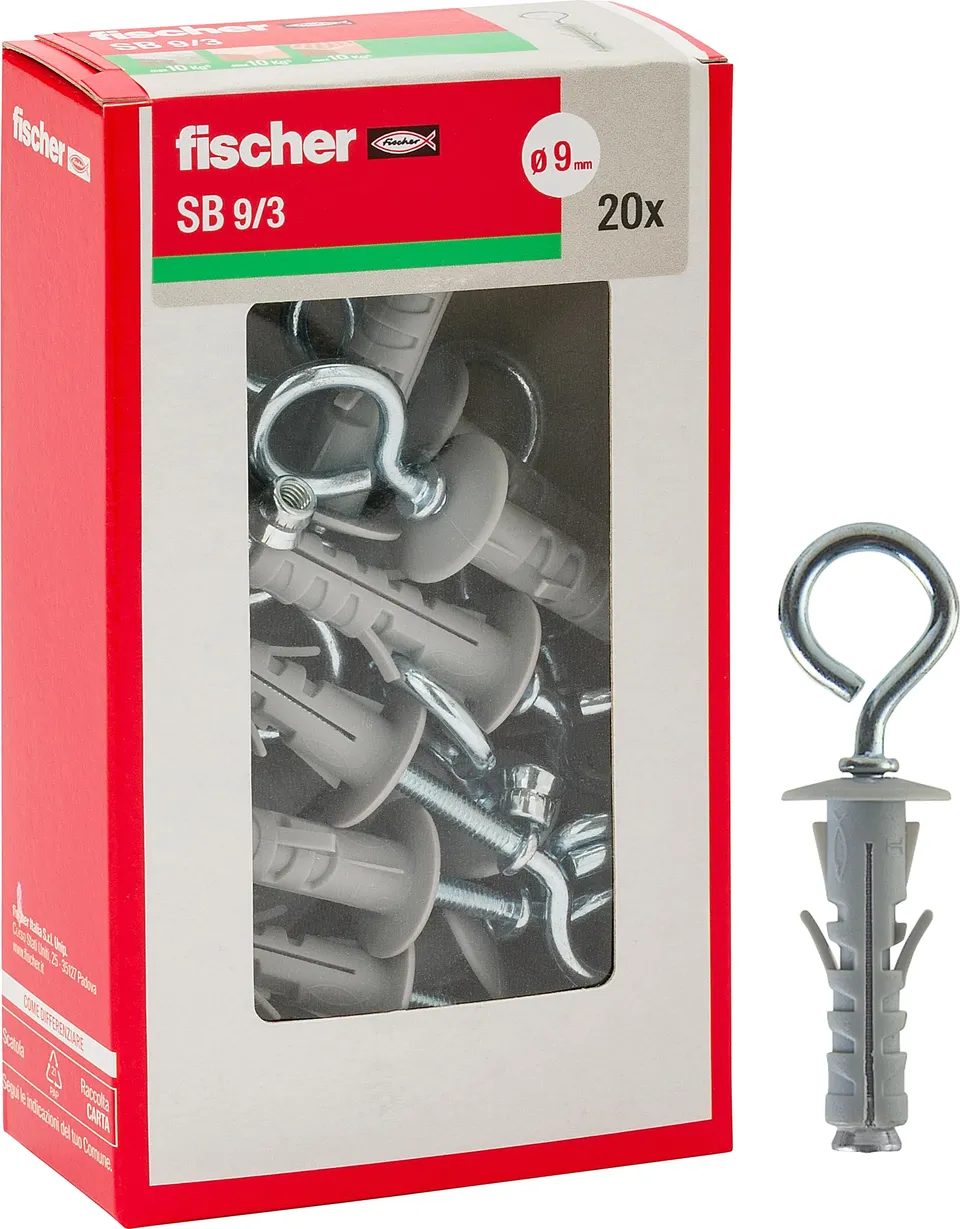 Fischer SB 9 tasselli occhiolo chiuso 20 pezzi cemento