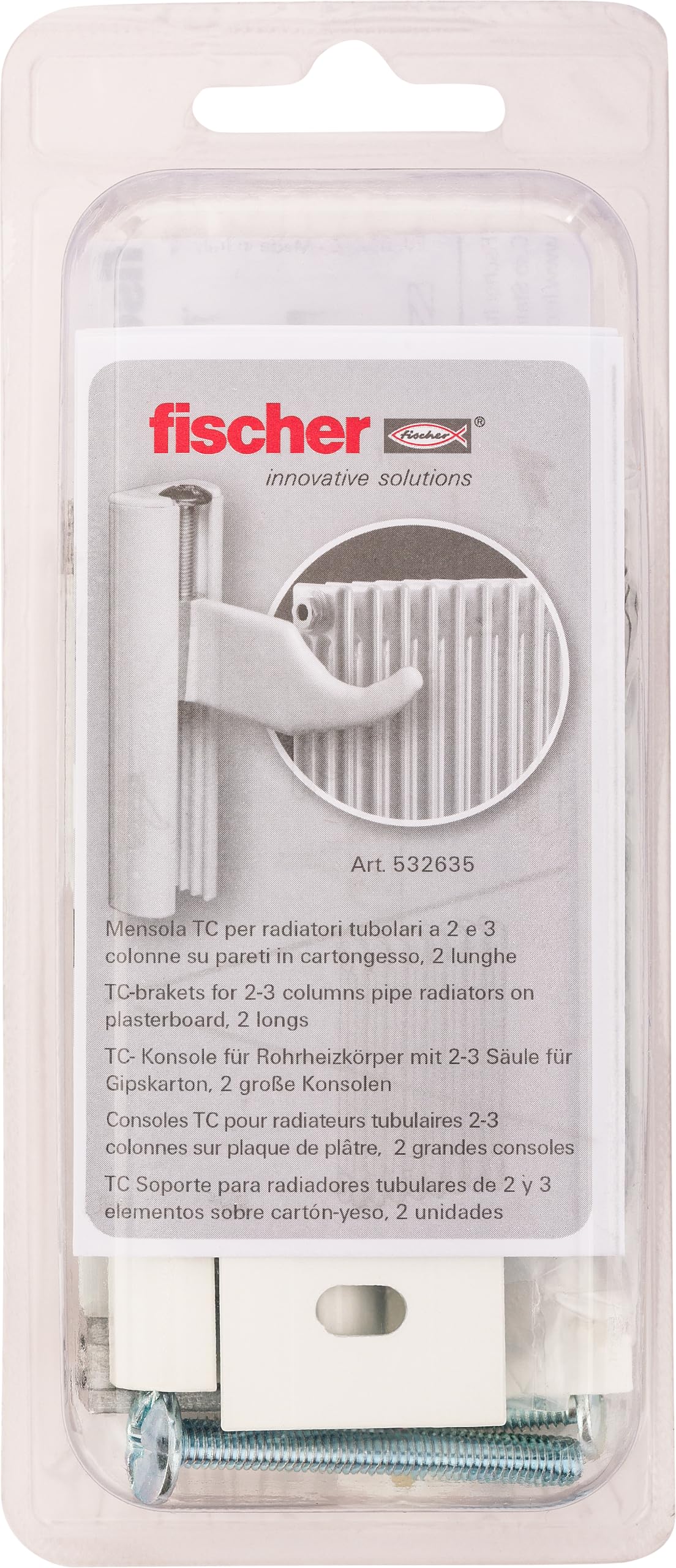 Fischer TC 532635 staffe radiatori cartongesso 2-3 colonne