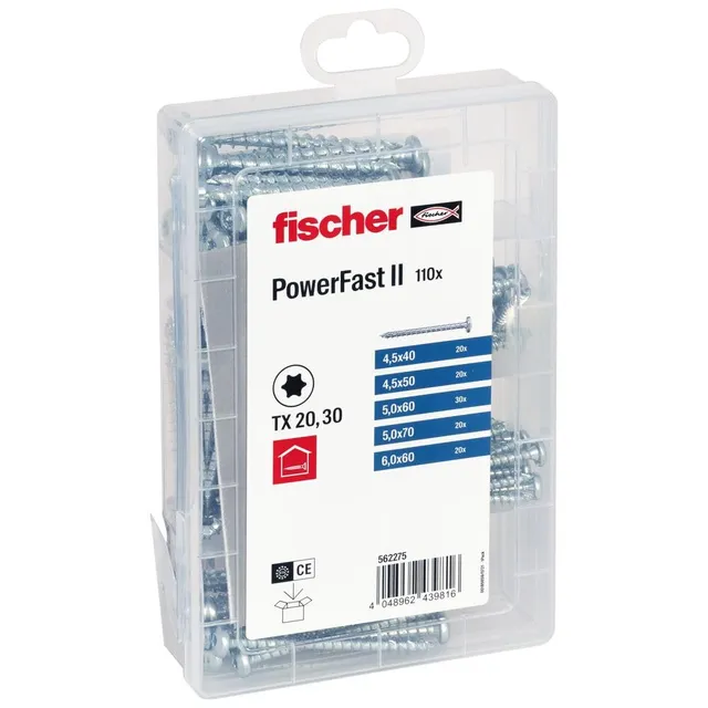 Fischer ProfiBox Viti Legno Torx 110 Pezzi Filetto Totale