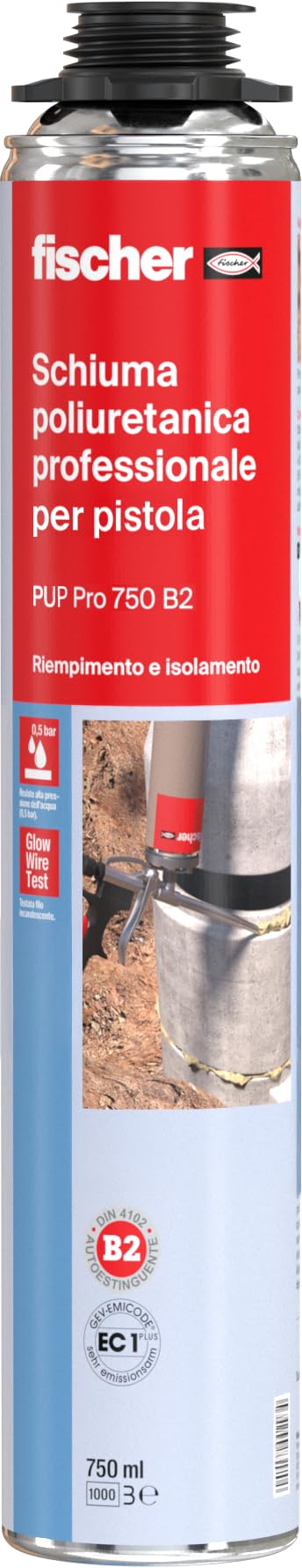 Fischer PUP 750 schiuma poliuretanica 750 ml per pistola B2