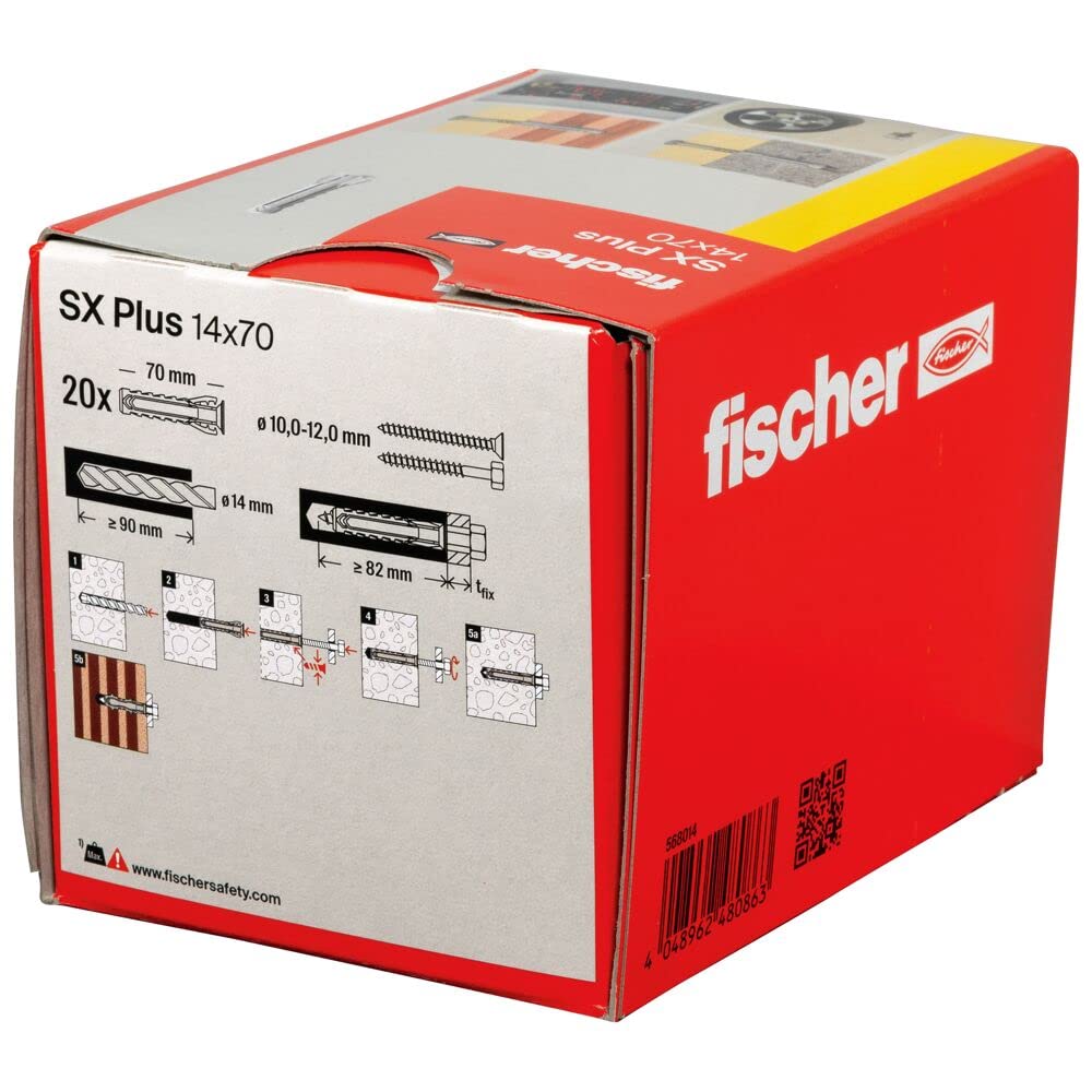Fischer SX Plus 568014 tassello 14x70 mm 20 pezzi nylon