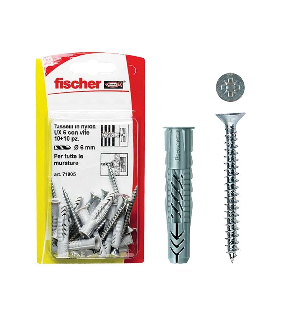 Fischer UX 6x35 S K tasselli con vite per muro