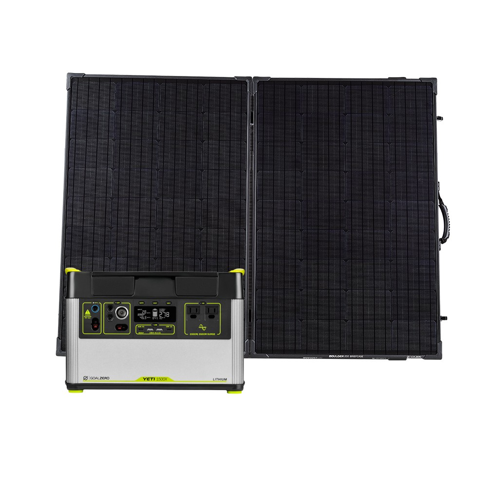 Goal Zero Yeti 1500X generatore solare con Boulder 200 BC