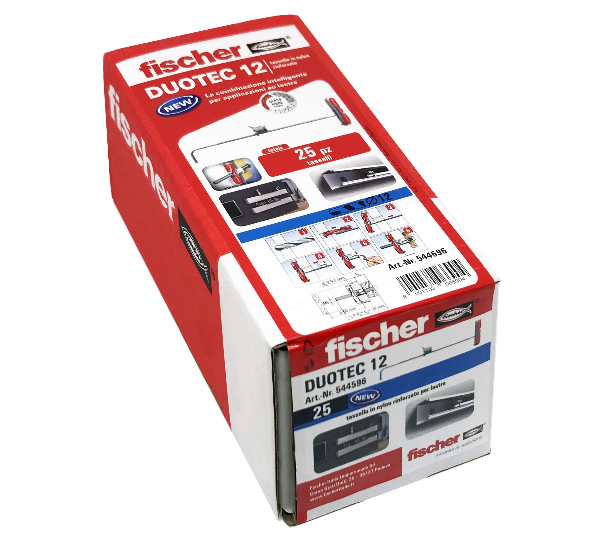 Fischer DuoTec 12 tasselli cartongesso 25 pezzi foro 12mm