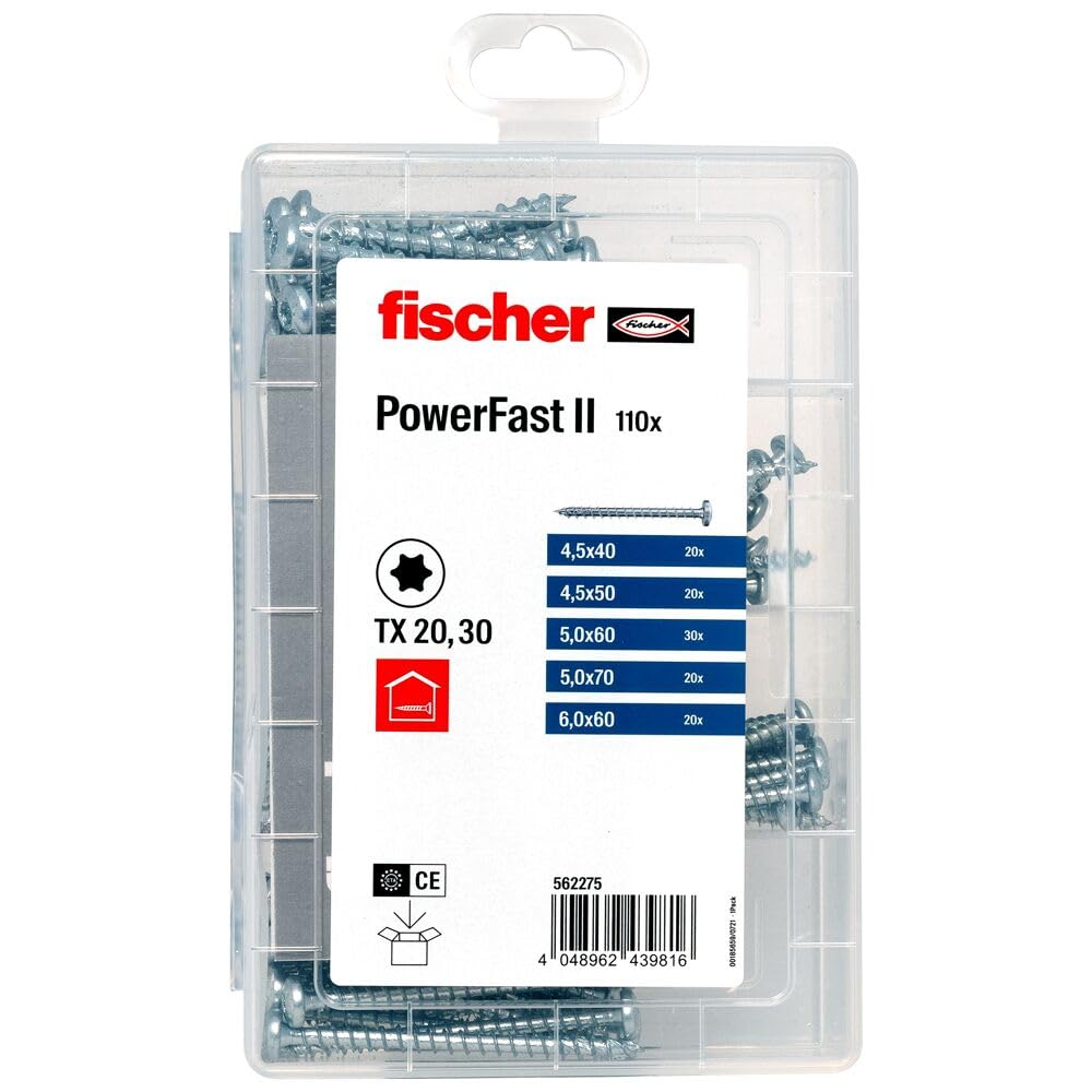 Fischer ProfiBox Viti Legno Torx 110 Pezzi Filetto Totale