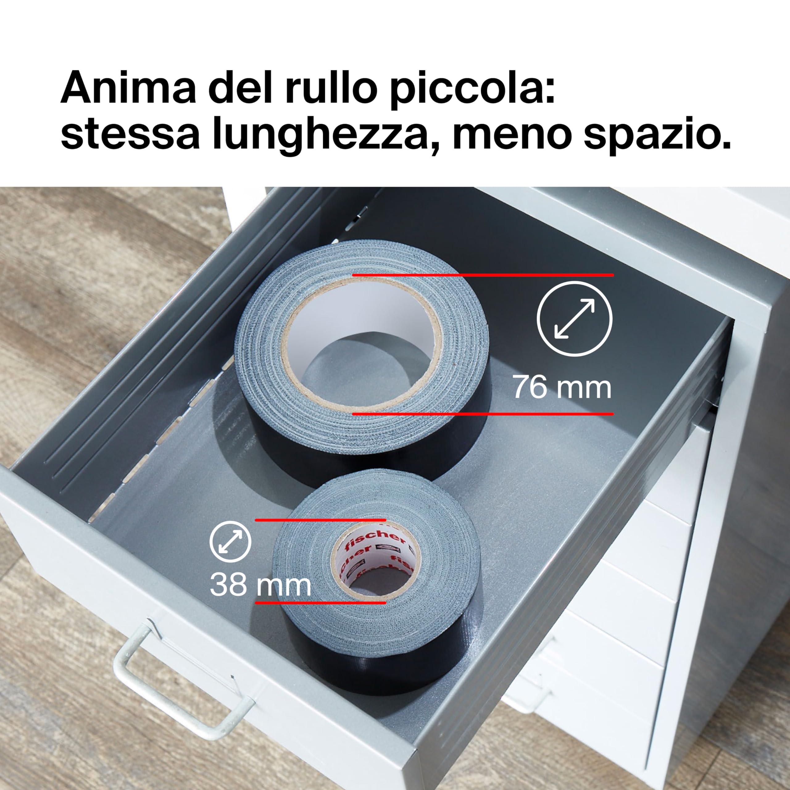 Fischer Strong nastro telato americano nero 25m x 48mm